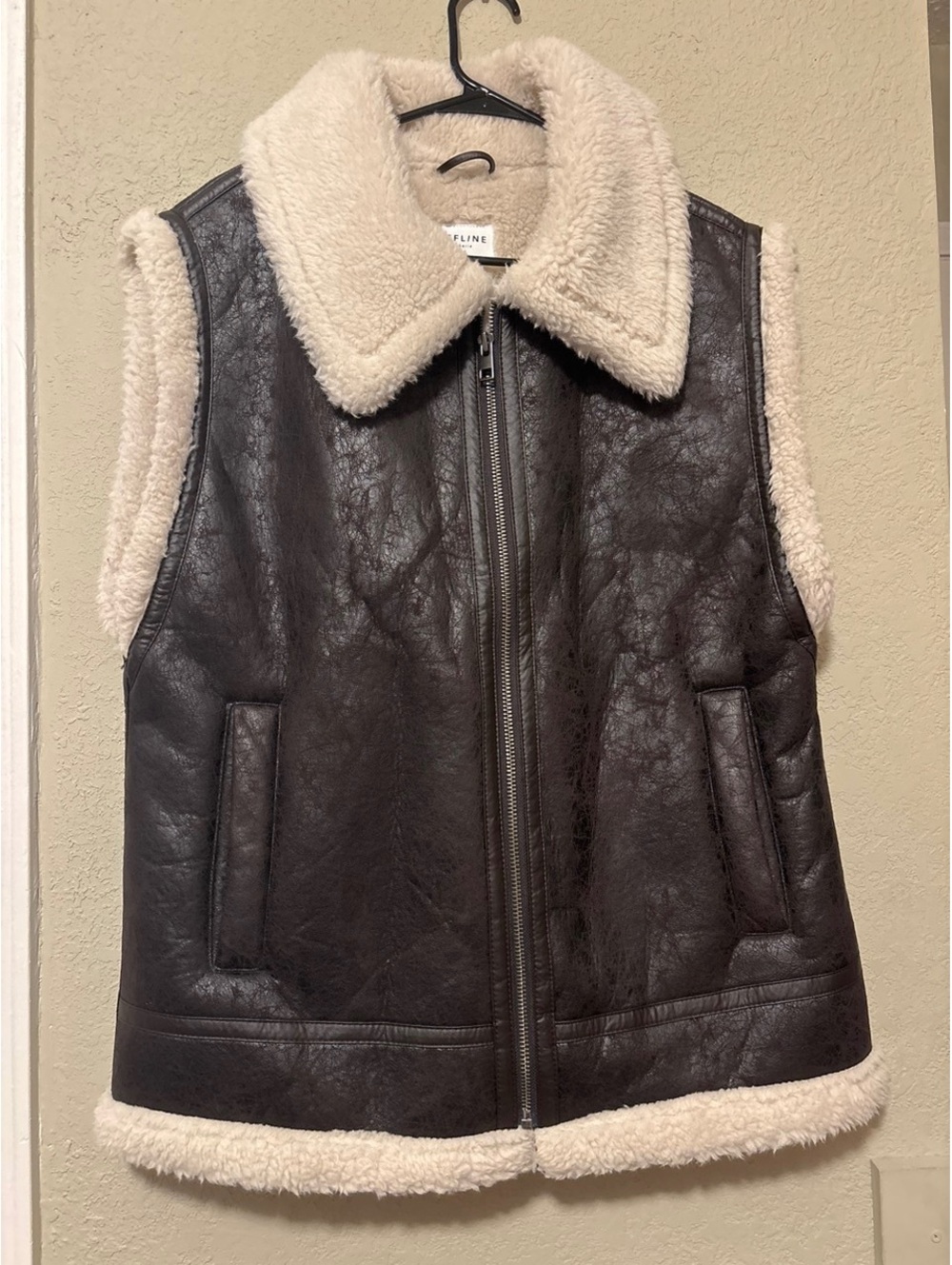 Offline by Aerie Faux Leather Shearling Vest Medium